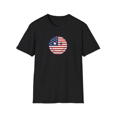 Patriotisches Unisex Softstyle T-Shirt, Unabhängigkeitstag Geschenk, USA Flagge Tee, Lächeln