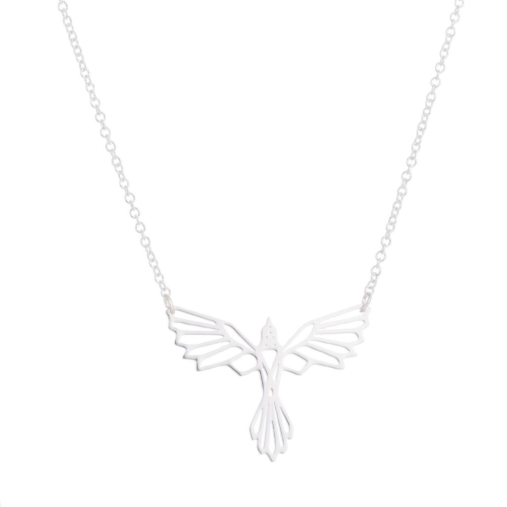 Elegant Women's Stainless Steel Origami Pendant Necklace