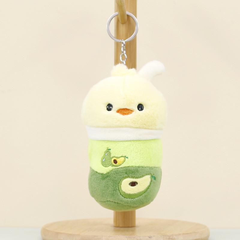Entzückender Plüschhasen-Schlüsselanhänger Niedliches Stofftier-Spielzeug Kaffeetassen-Anhänger