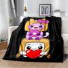 Lankybox Foxy Boxy cute Printed blanket picnic blanket Flannel Warm blanket Soft Cozy Blanket Home travel blanket Birthday Gift