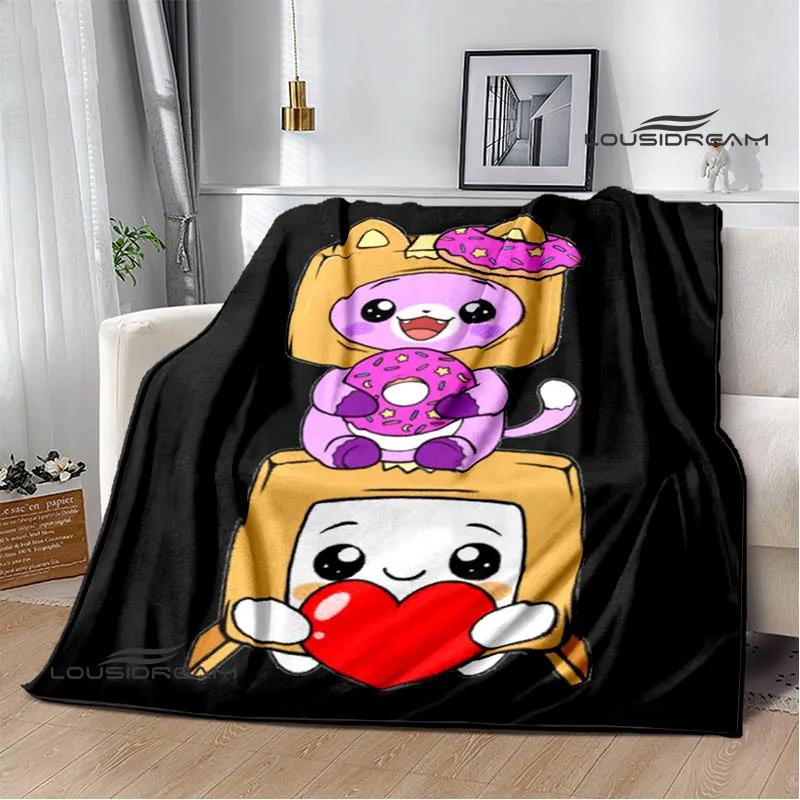Lankybox Foxy Boxy cute Printed blanket picnic blanket Flannel Warm blanket Soft Cozy Blanket Home travel blanket Birthday Gift