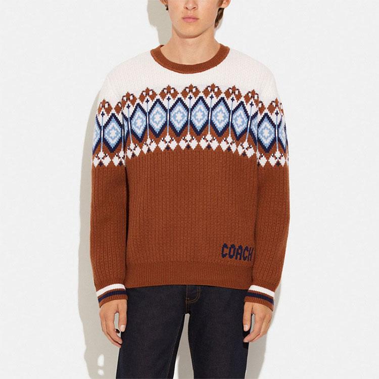 COACH Sweaters Men's Brown Crew Neck Moderate Other CE139-MYB