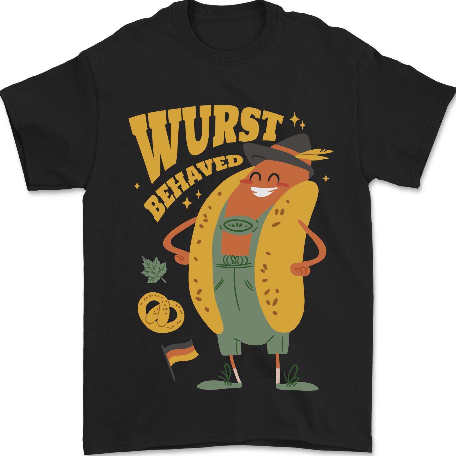 Oktoberfest Hotdog Wurst Behaved Mens T-Shirt 100% Cotton S разноцветный