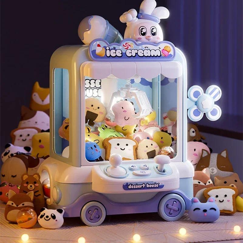 Rabbit Doll Machine Toy For Kids Mini Cartoon Claw Crane Machines With Light Music Children Toy Gifts Home Doll Grasping Machine