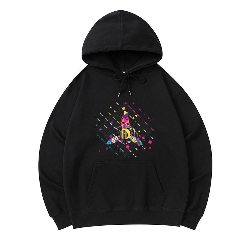 

300 GSM Men s Healthy Cotton Hoodies Colorful Ornaments With Feathers Print Premium Cotton Sweatshirt