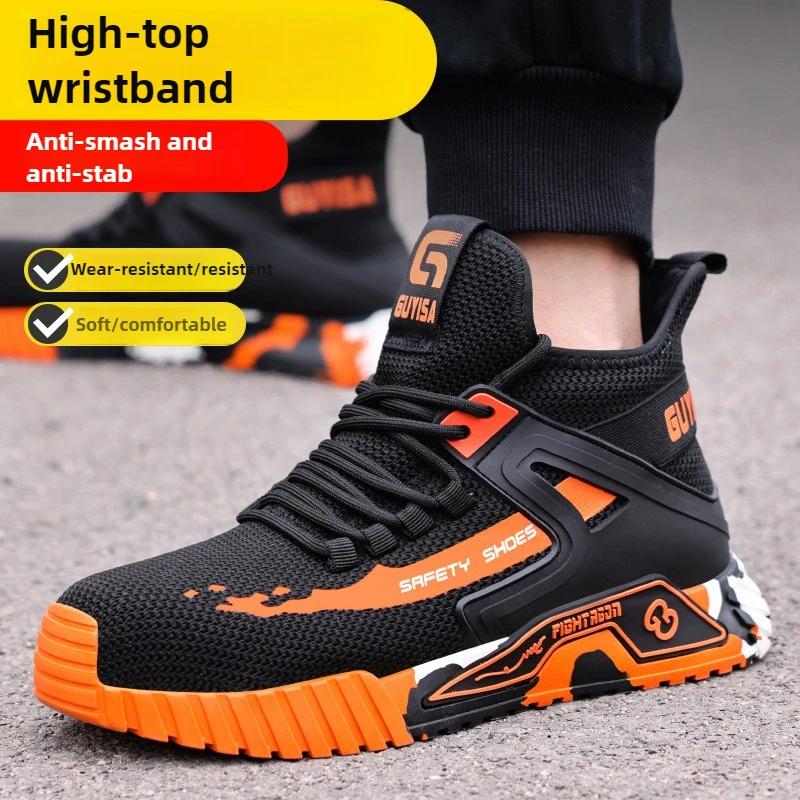 Scarpe antiscivolo da lavoro da uomo 47 rete traspirante scarpe di sicurezza 48 Leggere Industria stivali da lavoro con puntale in acciaio tipo sneakers