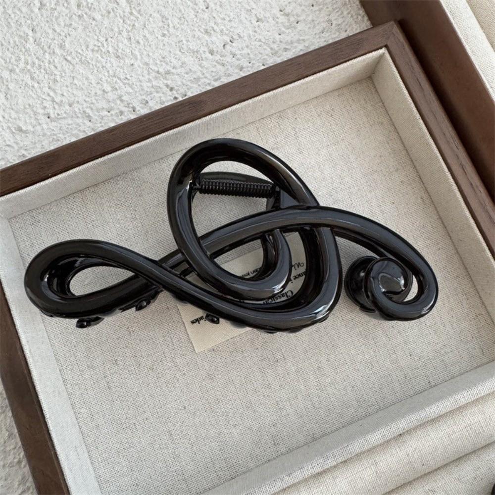 Solid Color Musical Note Hair Clip Non-Slip Large Barrettes Retro Hair Claw Clips Women
