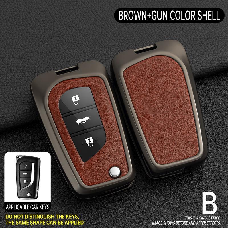 Folding Key Case for Toyota Reiz, Corolla, Levin, RAV4, and Highlander - Protective Cover & Buckle