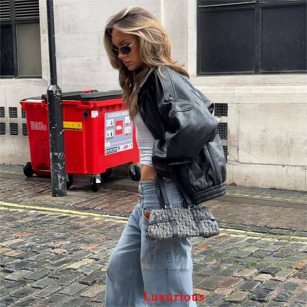 VAYLA Lässige Chic Schwarze Lederjacken Damen Langarm Knöpfe Elastische Übergroße Mäntel Mode Herbst Streetwear Mäntel