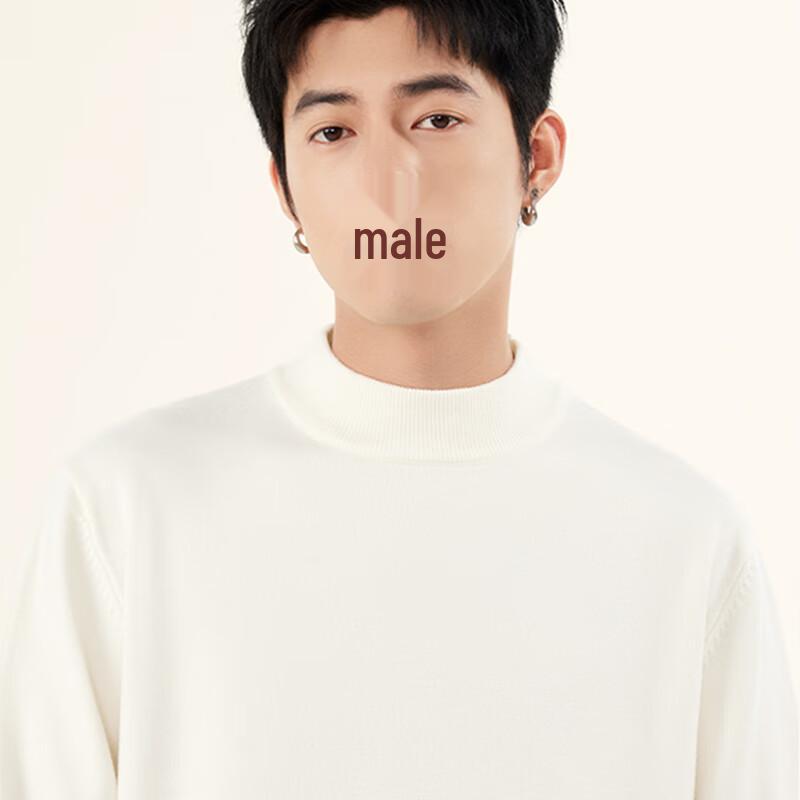 MINISO Men's Fleece Lined Semi-High Collar Sweater