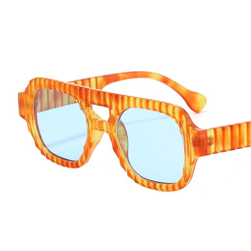 

New Retro Double Beam Gradient Rectangular Women Sunglasses Brand Leopard Irregular Frame Design Men High Quality Glasses Uv400 as picture