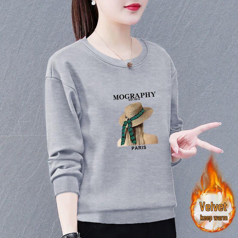 Sweatshirt à col rond doublé polaire pour femme - Collection Automne/Hiver 2024