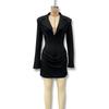 Abito blazer corto casual a manica lunga taglie forti nuovo per donna primavera autunno