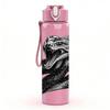 1PC Twisted Black Snake Animal Print 750ml Color Plastic Sports Water Bottle Leakproof Flip Straw Lid Suitable for Sports Office Home Use