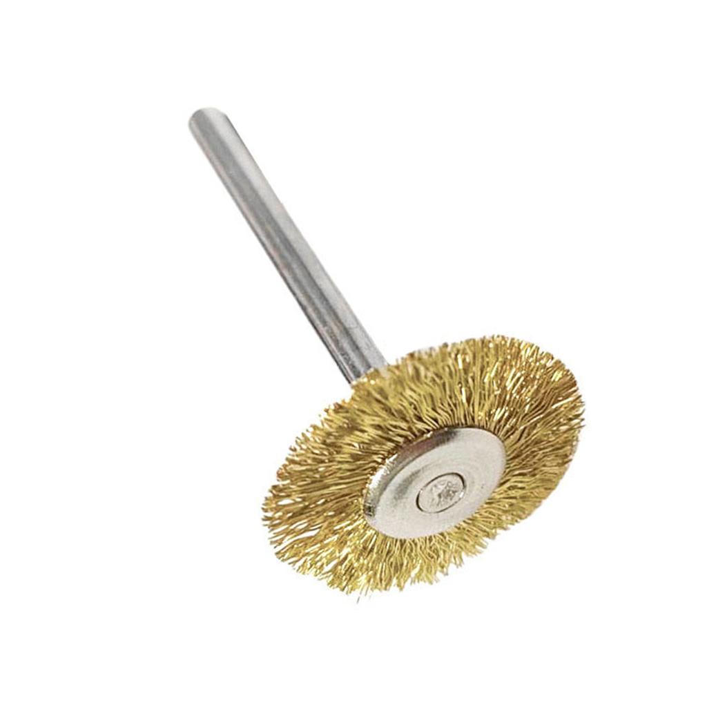 10pcs Copper Wire Wheel Brushes 3mm Mandrel For Precisions Cleaning And Rusts Removal For Metalwork And DIY Projects