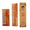 YERLA Handmade Kacchi Neem Wooden Comb Set for Women & Men | Herbal Hair Growth Comb Infused with 17 Herbs & 4 Natural Oils | Anti-Dandruff, Friz