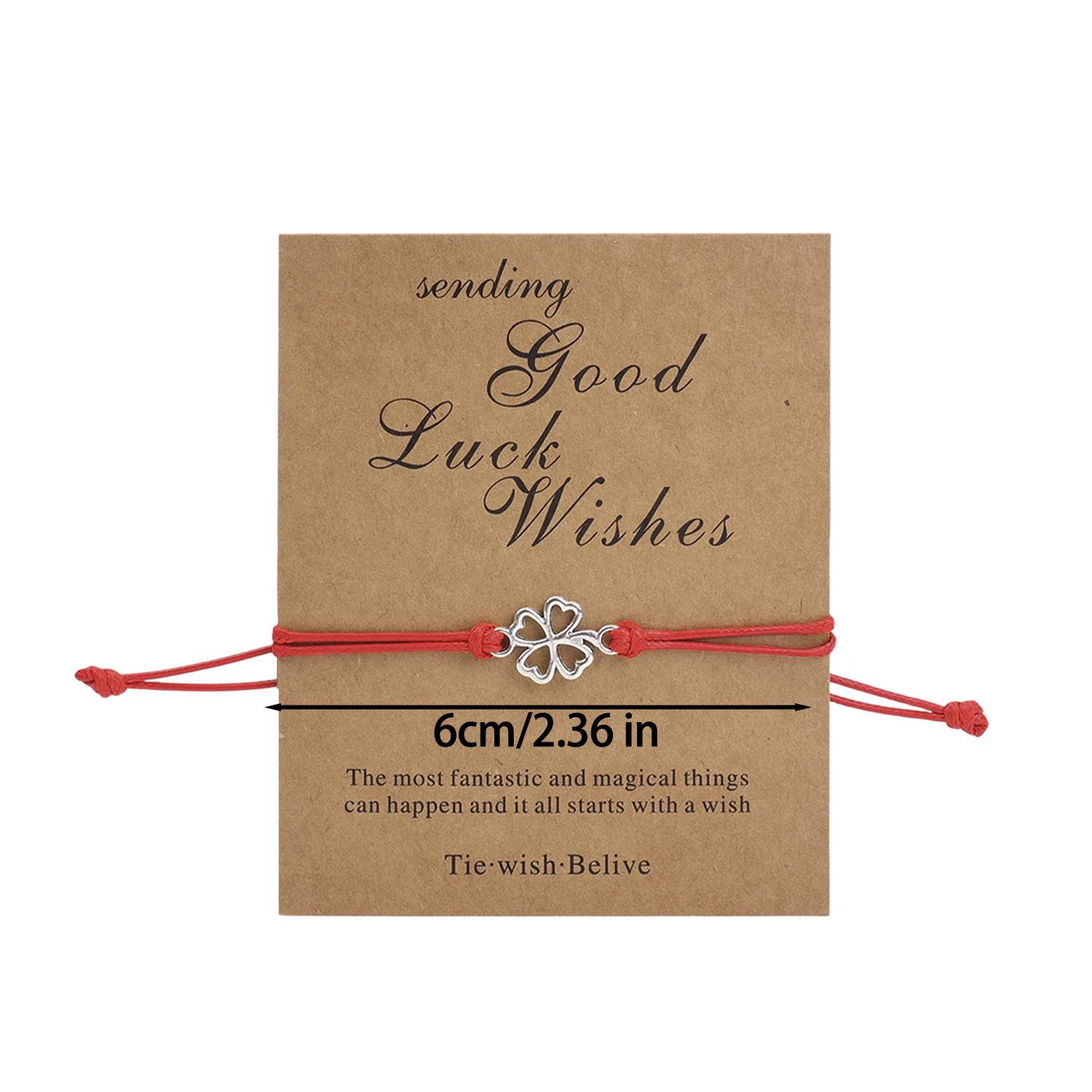 Four Leaf Clover Wish Bracelet Good Luck Four-Leaf Clover Shamrock Charms Bracelet for Women Men Friendship Gift Lucky Jewelry