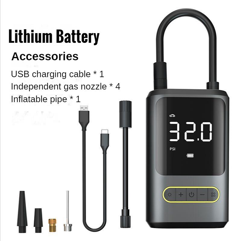 

150PSI 4000mAh автомобильный воздушный компрессор надувной насос со светодиодной лампой для автомобиля мотоцикла шиномонтаж беспроводной электрический чёрный