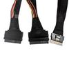 80CM Slim SAS SFF-8654 8i to 2xSFF-8639 NVMe U.2 SSD Adapter Cable High Speed