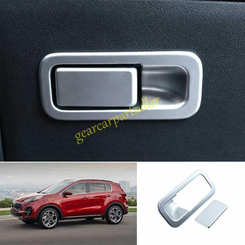 For Kia Sportage 17-2022 Matte Silver Co-Pilot Storage Box Handle Cover Trim