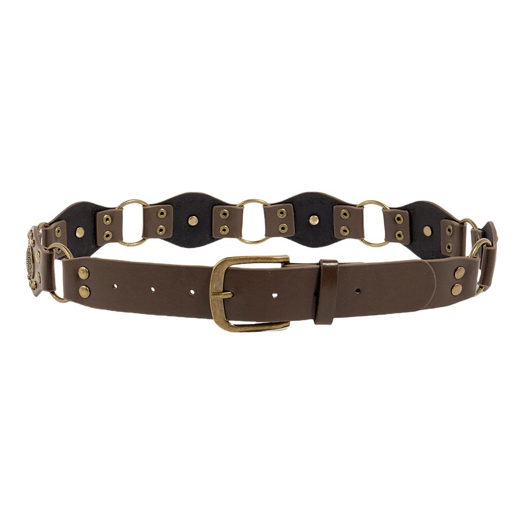 Heart Buckle Waist Belt Punk Chain Heavy Duty Grunge Buckle Modern Waistband Waist Chain Studded Belt