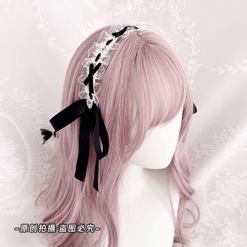 

Lolita cosplay y2k accessories headband lace bow hair accessories and headwear Headband hair bands kawaii for hair білий