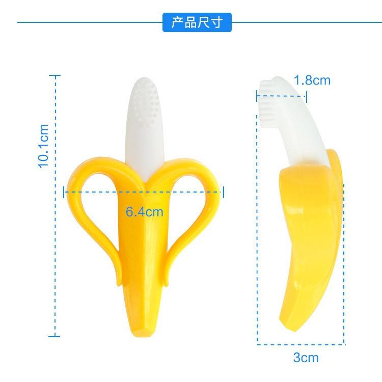 1 Stück Baby Silikon Trainingszahnbürste BPA Frei Bananenform Sicher Kleinkind Beißring Kauspielzeug Zahnungsring Geschenk für Säugling Baby Kauen