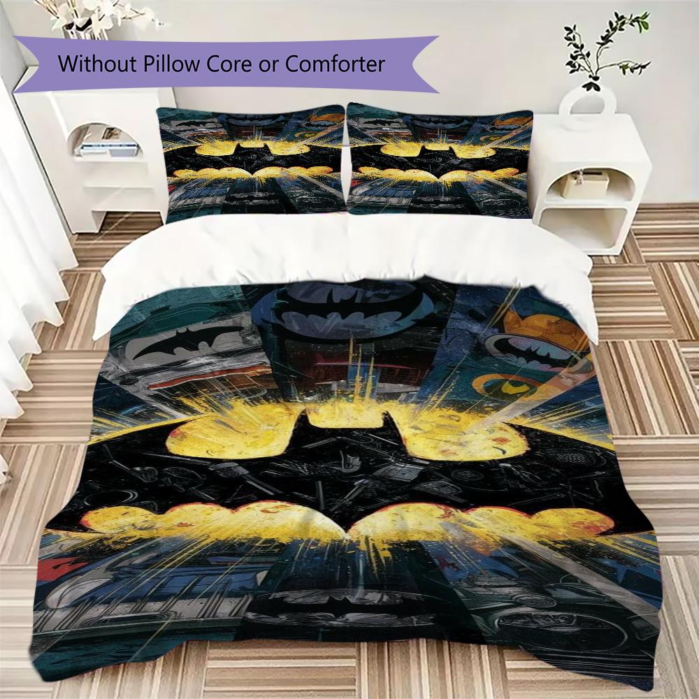 Dark Knight Gotham Bedding 1 Duvet Cover 2 Pillowcase Without Core Without Core Soft And Comfortable Duvet Cover And Pillowcase