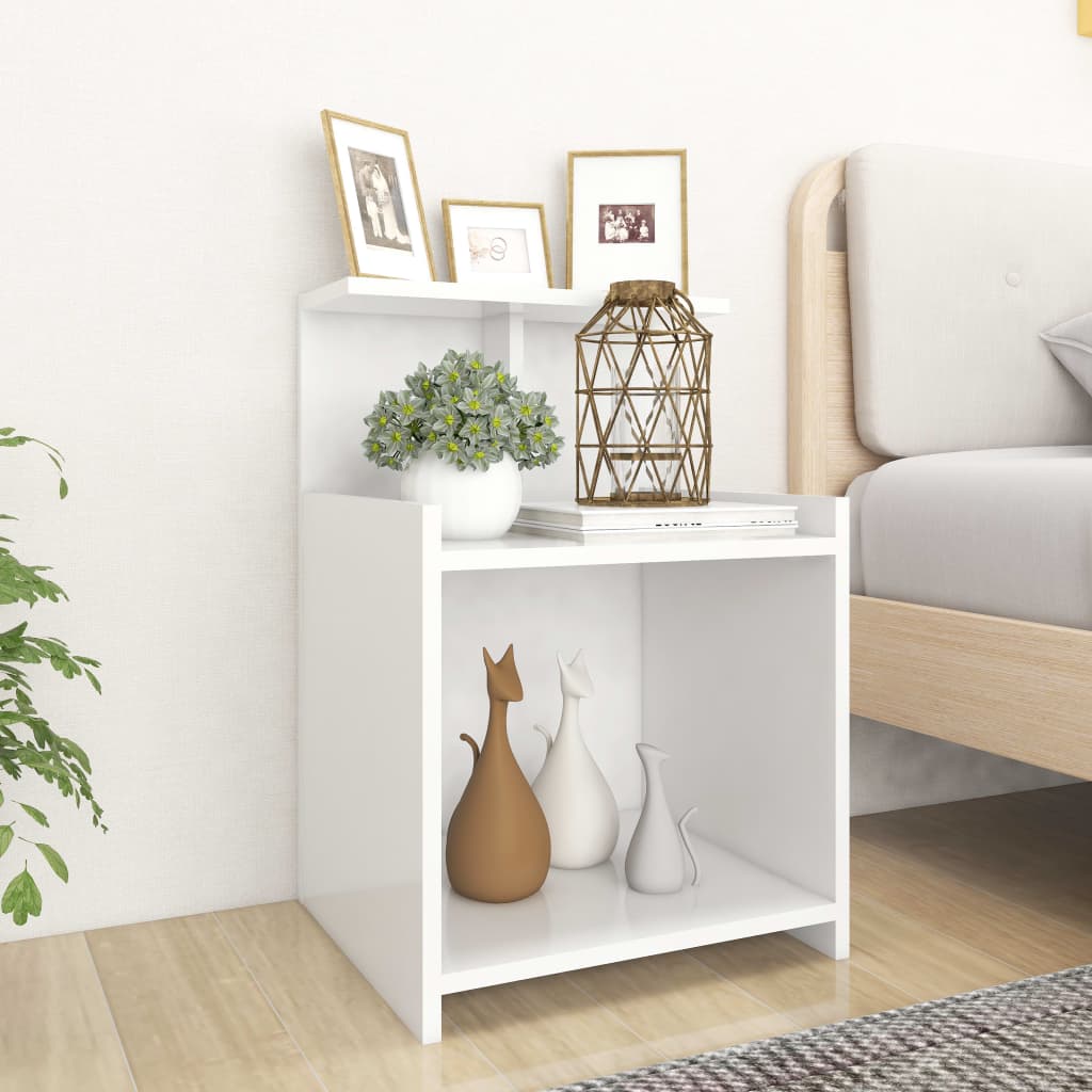 Vidaxl Szafka Nocna, Biała, 40X35X60 Cm, Materiał Drewnopochodny