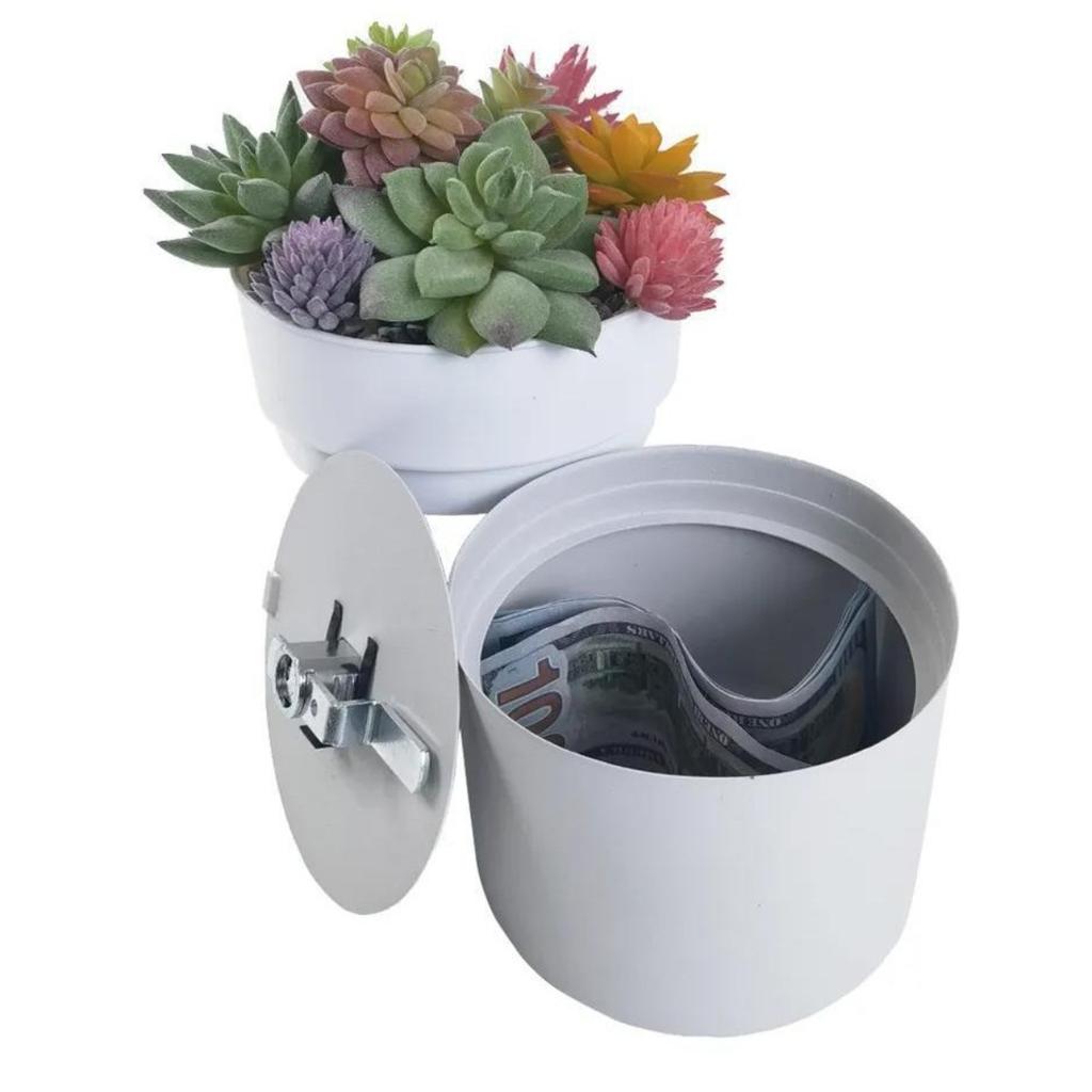 1PC Flowerpot Storage Tank Creative Iron Box with Lock Insurance Password Storage Box Mini Money Storage Organizer Hide Money
