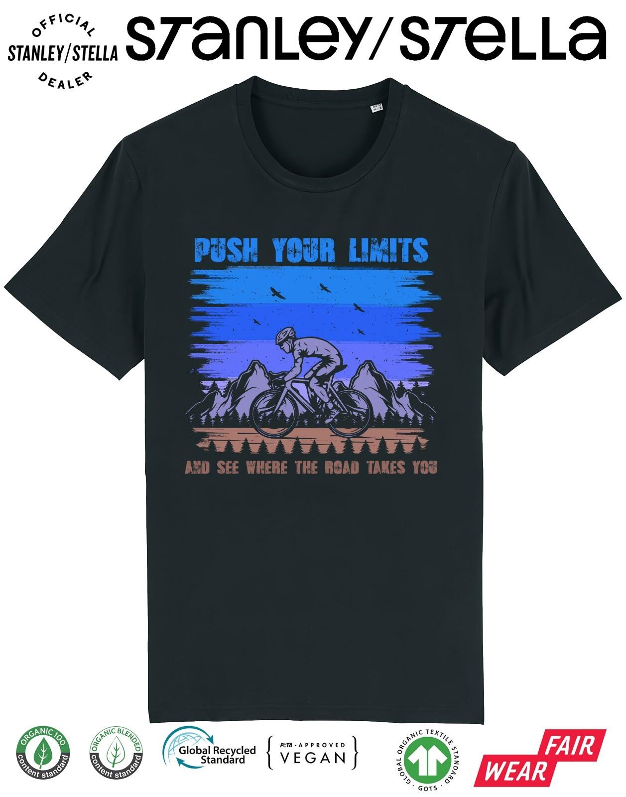 Mens Cycling T-Shirt Mens Womens Tees Top Cyclist Push Your Limits Bicycle  Tee Gift Clothing 2XL