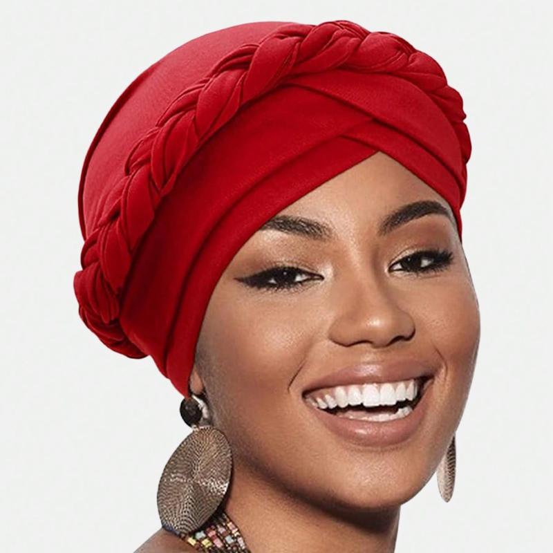 1 stuks Dames Handgemaakte Gevlochten Hoofdband Turban, Afrikaanse Stijl Hoofdband, Haarverzorgingsmuts Geschikt voor Dagelijks Gebruik Multicolor brown
