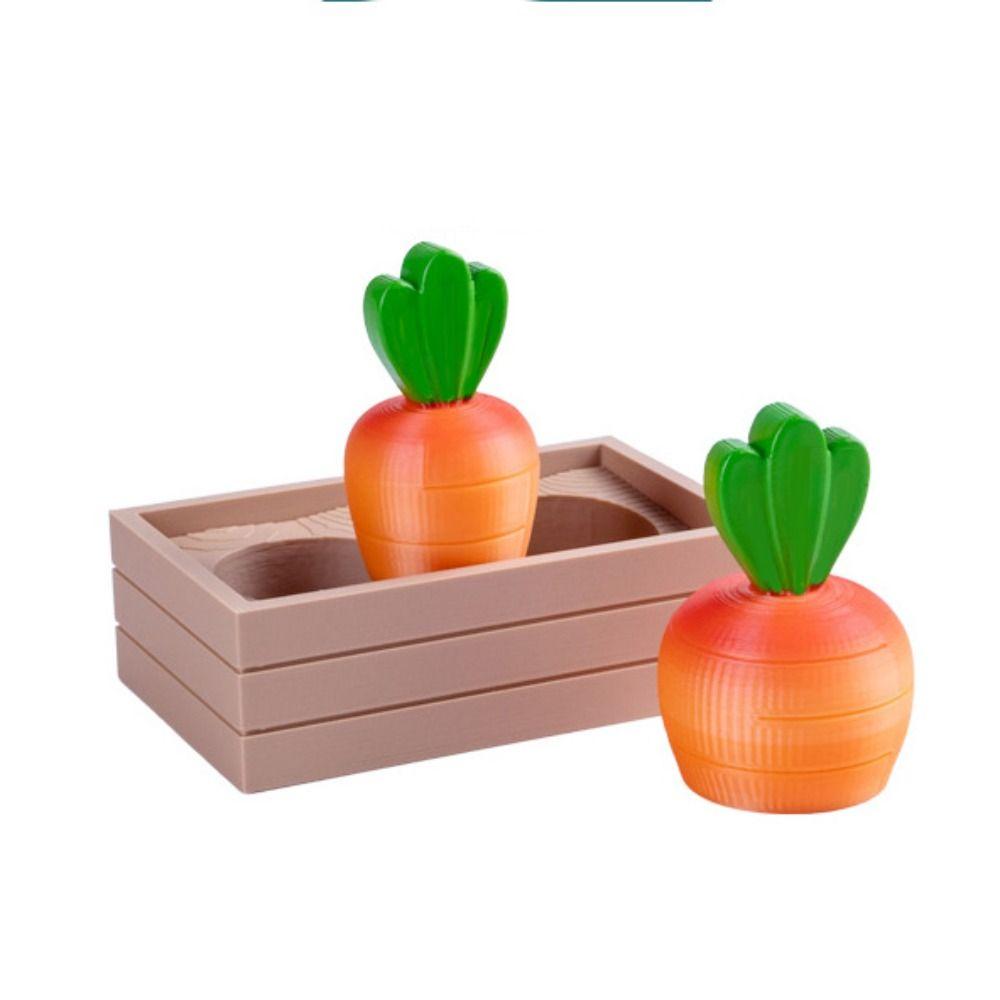 Colorful 3D Printed Scalable Carrot Simulation Plants Fidget Easter Stretchable Ornament Expandable Easter Desktop Decorations