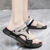 Men's Slippers Summer New Sandals Men PU Leather Sandals Adult Thick-soled Beach Shoes Male Non-slip Open-toe Casual Sandals