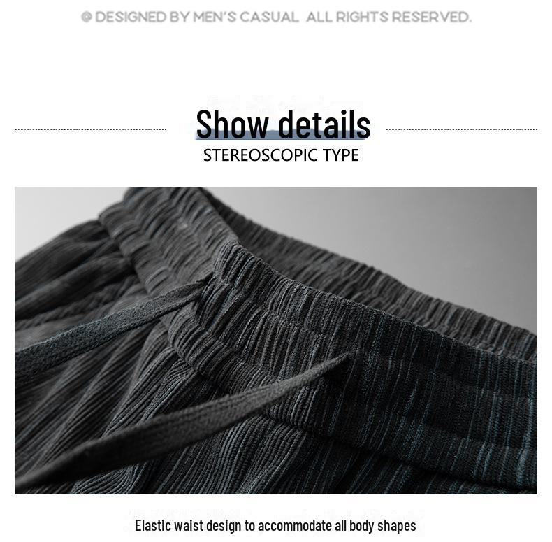 Trendy Boao Men's Striped Velvet Pants: Warm, Elastic Waist, Perfect for Autumn/Winter