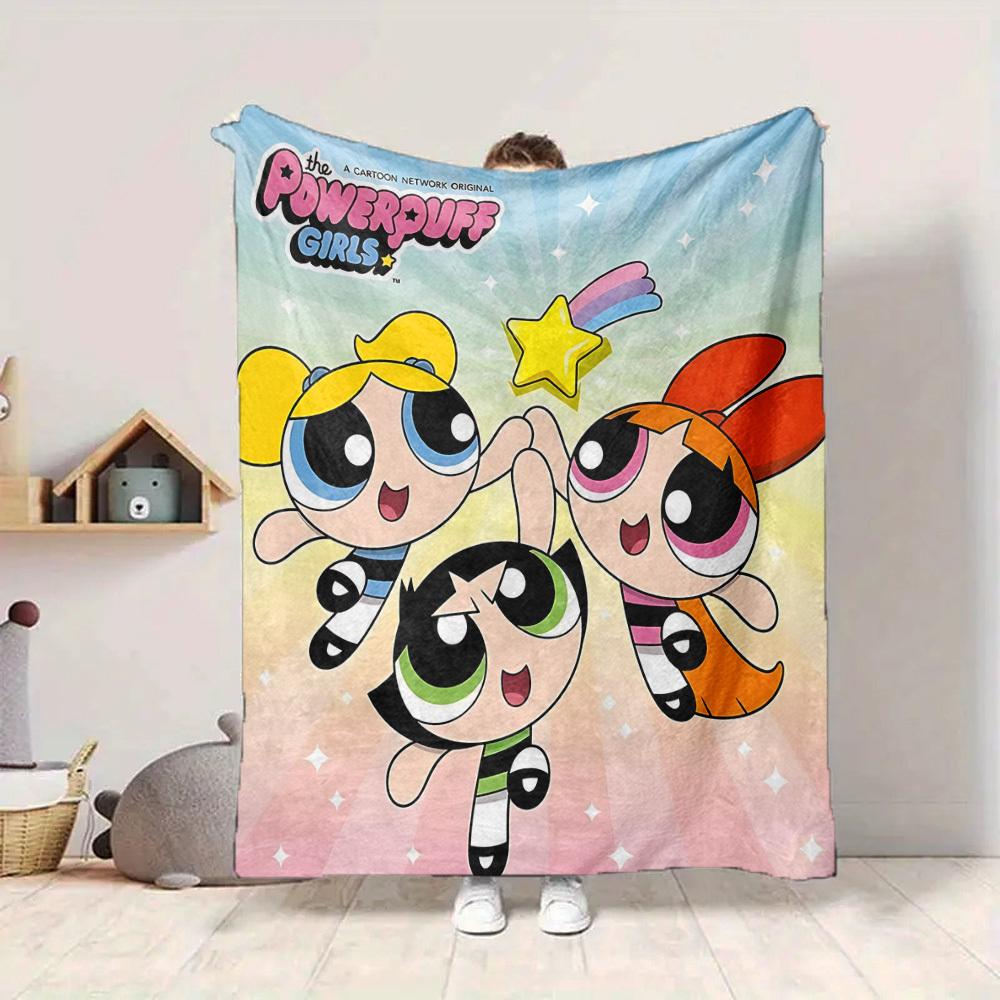 1pc Powerpuff Girls Friendship Flannel Throw Blanket Lightweight Soft Warm All Season Blanket for Sofa, Bed, Travel,L1028129