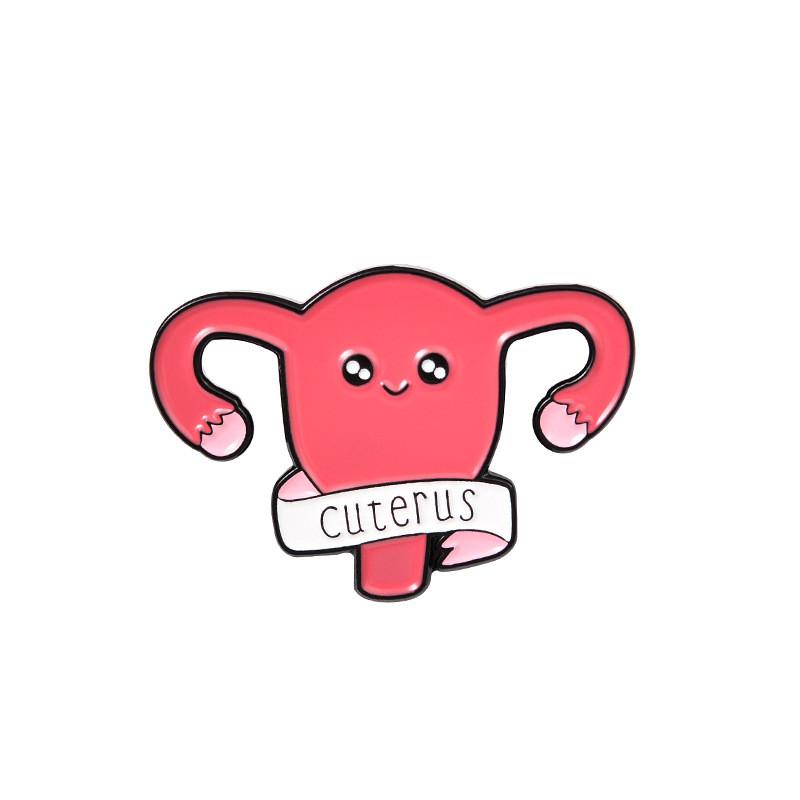 

Cartoon Uterus Eyecatching Design Alloy Brooch Personalized Enamel Pin For Trendy Styles
