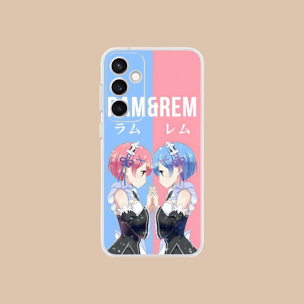 ReZero Rem Ram Clear Mobile Phone Case for Samsung Galaxy S25 S24 S23 S22 S21Plus FE Ultra Colorful Cover