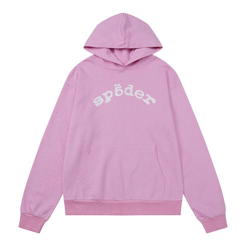 American street autumn and winter new hip hop ins wind full of hot diamonds Internet celebrity same hooded terry sweater multi-color