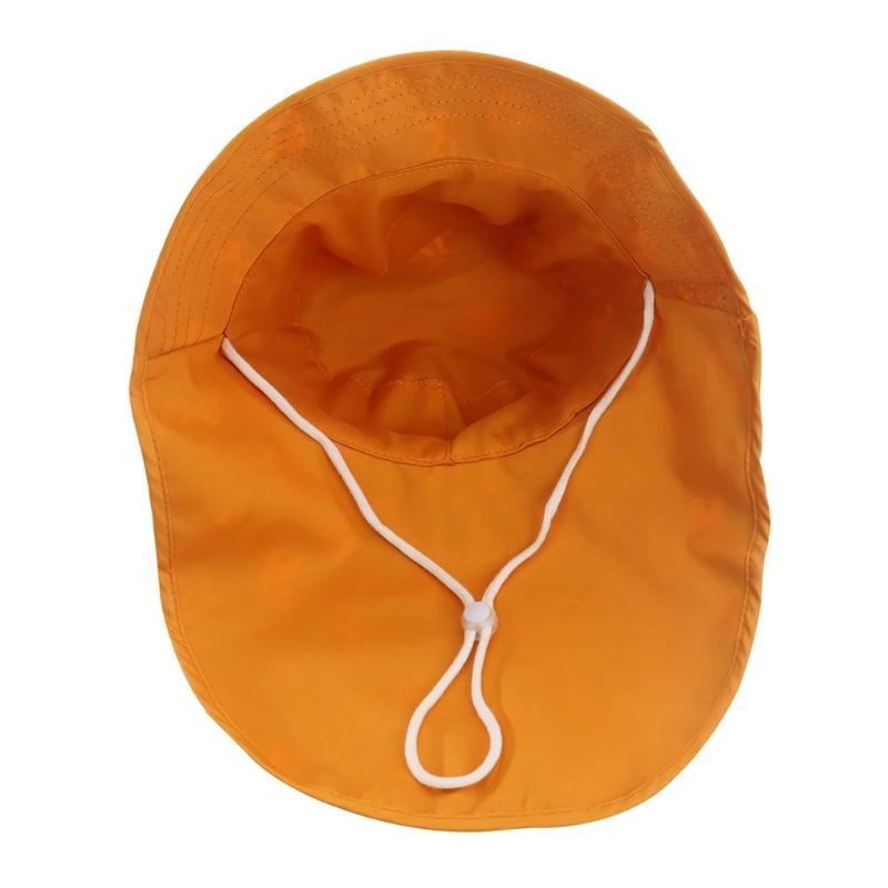 Kids Beach Shawl Sun Hat Cute Cartoon Print Hat Bucket Hat with Face Neck Coverage Kids Sun Hat Comfortable for Girls