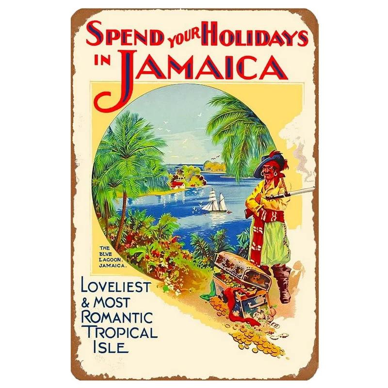 Metal Tin Signs Plaque Landscape View Wall Decoration Vintage Art Posters Iron Painting for Man Cave Home Cafe Garden Club Bar