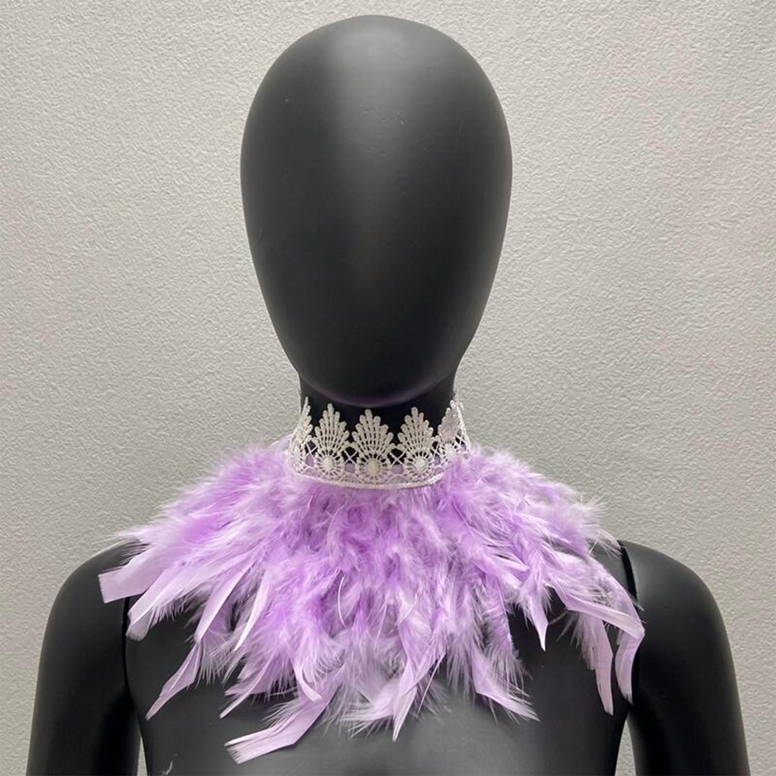 Gothic Feather Collar Necklace Gothic Feather Shoulder Cape Gothic Feather Shawl Gothic Feather Costume Accessory Gothic Feather Capelet One Size