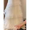 2025 Spring K-style Fashion Heavy Industry Elastic Waist Lace Stringy Selvedge Skirt Women's Sweet Fairy Long Dress Easiest for Match