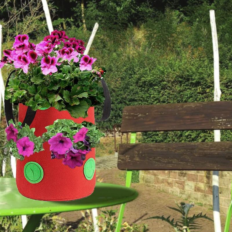 1Pc Hanging Planting Bag Strawberry, Tomato Hanging Planting Bag Vertical Garden Strawberry Planting Pot