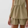 Summer Y2K Shorts Set Sexy Khaki Strapless Top High Waisted Wide Leg Shorts Set for Women's Summer Elegant Casual 2 Piece Sets