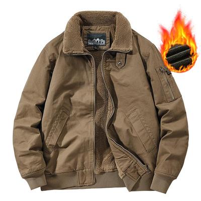 Manteau Veste Aviateur d'Hiver Chaud pour Homme avec Doublure en Velours