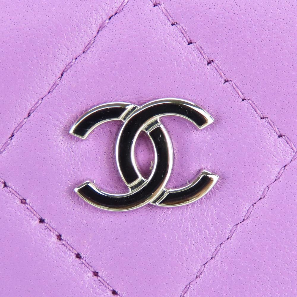 Used CHANEL Shoulder Bag Matrasse lambskin Purple Phone case
