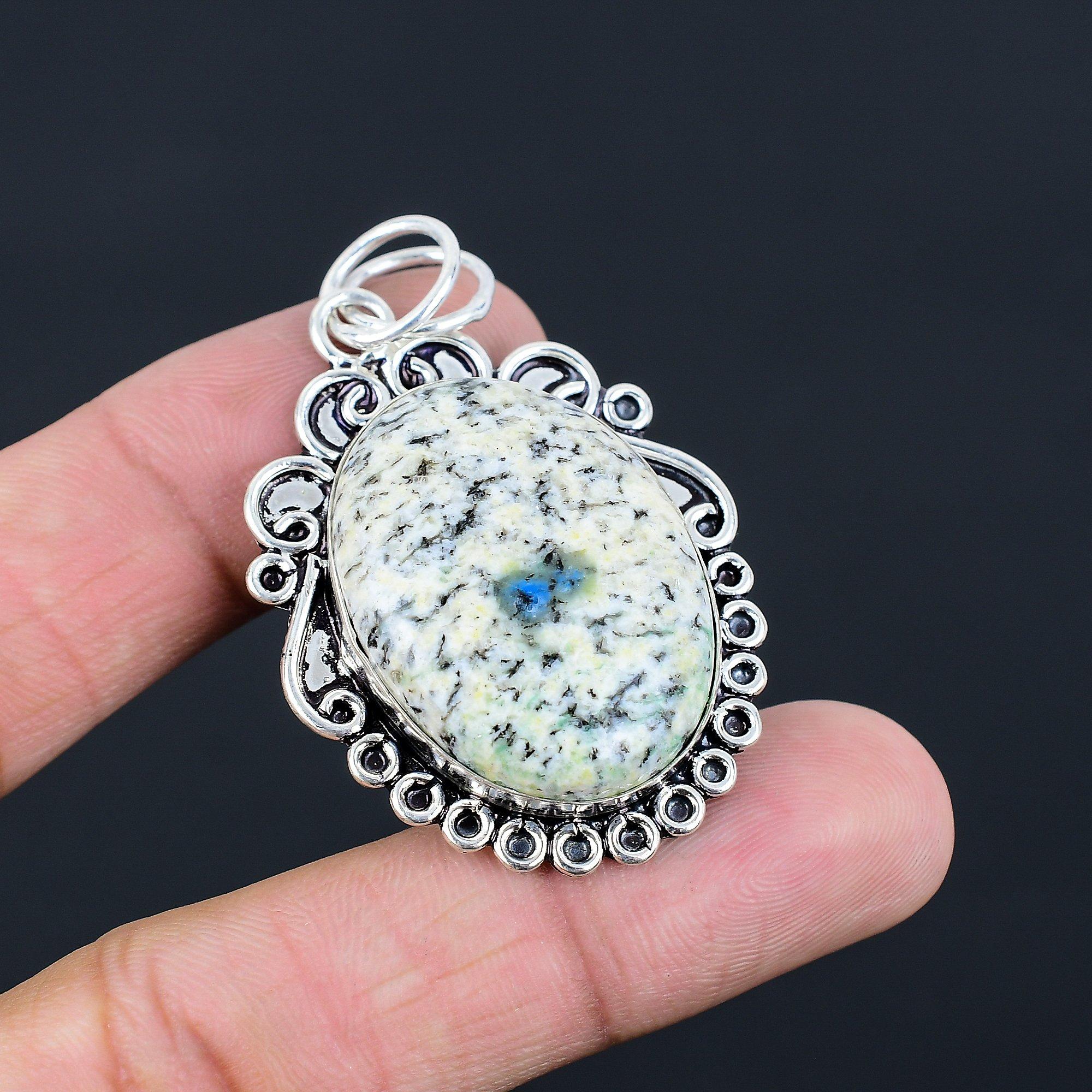 

K2 Jasper Stone 925 Sterling Silver New Bezel Wife Anniversary Pendant Jewelry