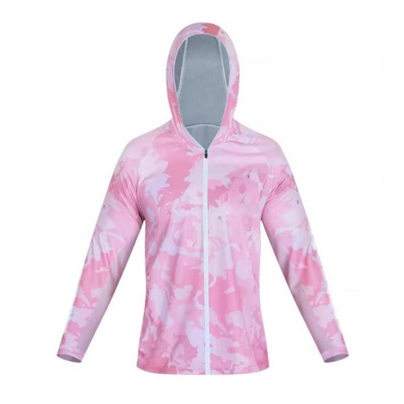 Mens Long Sleeve Hooded Quick-Dry UV Protection Fishing Shirt Outdoor Sports Cycling Jersey Style