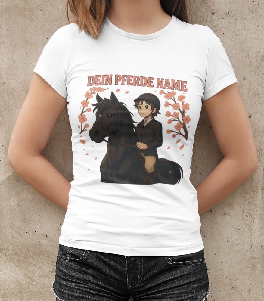 

Personalised Horse Lover Gift Horse Name Organic Ladies Shirt Cotton L